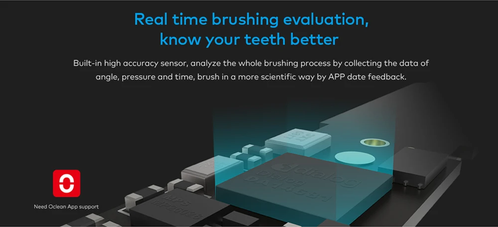 Перезаряжаемая электрическая зубная щетка Oclean SE с 4 щеточными головками, 1 настенный держатель, международная версия приложения, щетка для управления