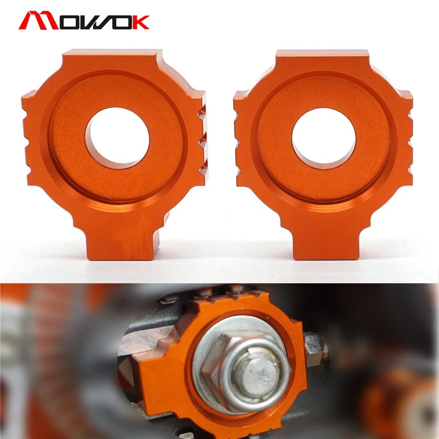 CNC One Pair Rear Axle Spindle Chain Adjuster Block For KTM Duke 125