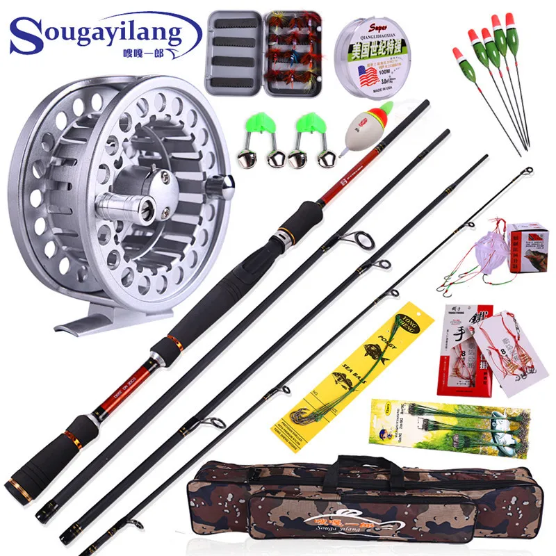 Sougayilang Fly Fishing Rod Combo Carp Carbon Telescopic Fishing Rod