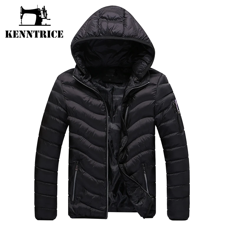 

Kenntrice Hot Sale Winter Black Down Parkas Men Splicing Cotton-Padded Coat Winter Plus Size Hooded Parka Jacket High Quality