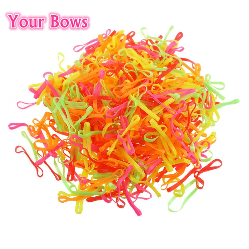 

Your Bows 100Pcs/lot Candy Rubber Bands Headwear Kids Girls Elastic Hair Bands Hot Sale Children Hair Accessories