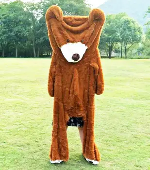 

1pc 80cm 100cm 130cm 160cm large brown American teddy bear plush doll skin coat no cotton toy girl boy gift wholesale