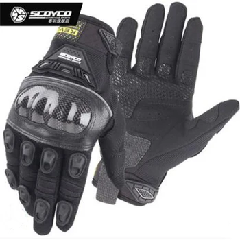 

Scoyco Summer Motorcycle Riding Gloves Carbon Fiber Silicone Shell Protective Kinght Gloves Men Drop Touchscreen Full Finger