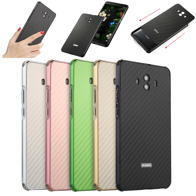 

Mate10 Case Luxury Aluminum Metal Frame Bumper Case For Huawei Mate 10 Carbon Fiber Back Cover for Huawei Mate 10 Case 5.9''
