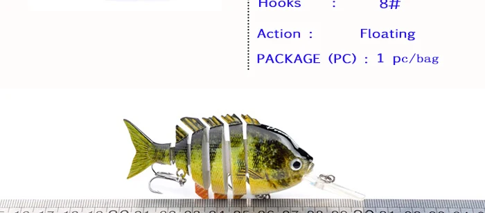 Fishing Lures Jointed Bionic 6 Segments 10cm 13.6g Artificial Lures Perch Walleye Pike Sunfish Hard Bait Fishing Tackle  (4)