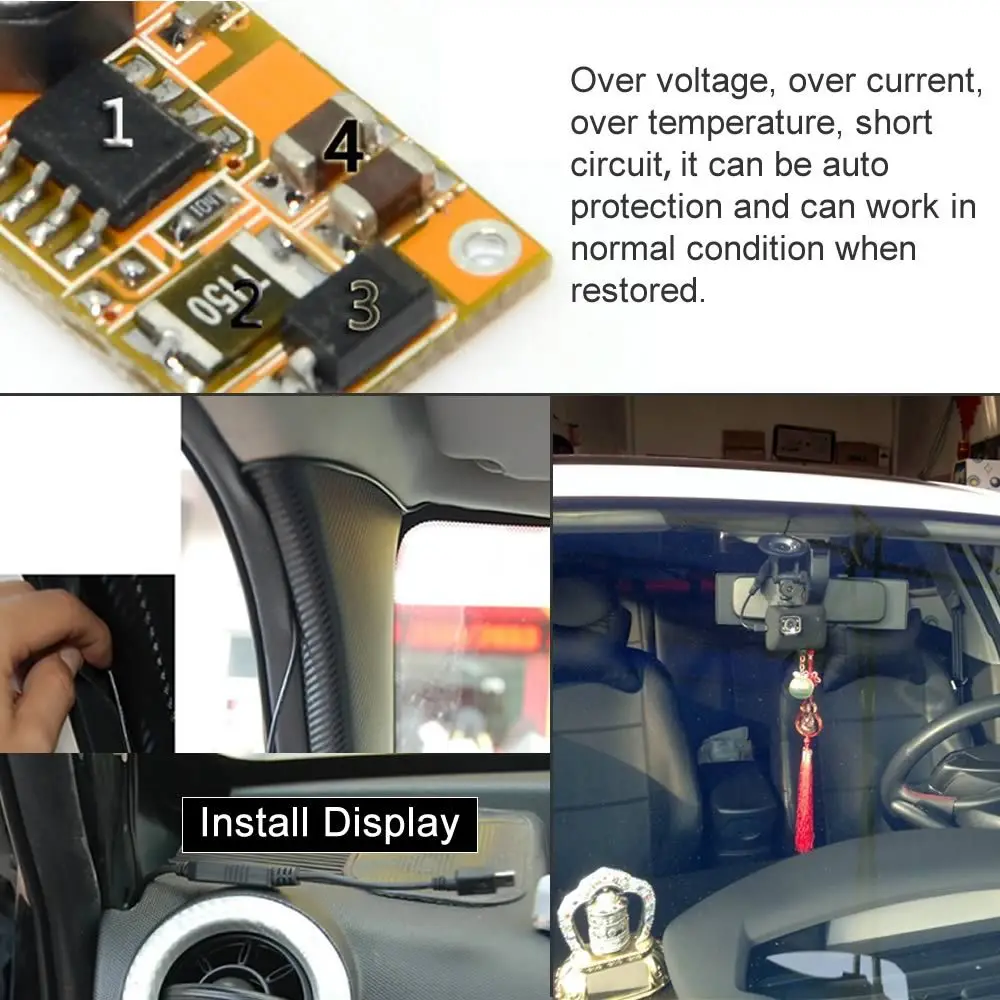 DC 12V to 5V Inverter Converter Micro Mini USB Hard Wired Car Power Charger for GPS Tablet Phone PDA DVR Recorder Camera ( 1M )