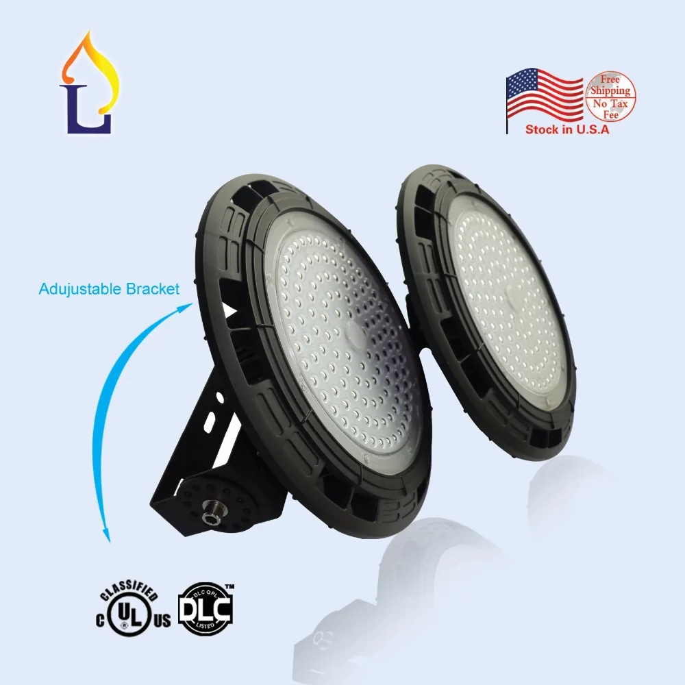 

5pcs/lot UL led UFO high bay light lamp 100W Industrial light ledAC100-277V ip65 5 years warranty ufo led ceiling light