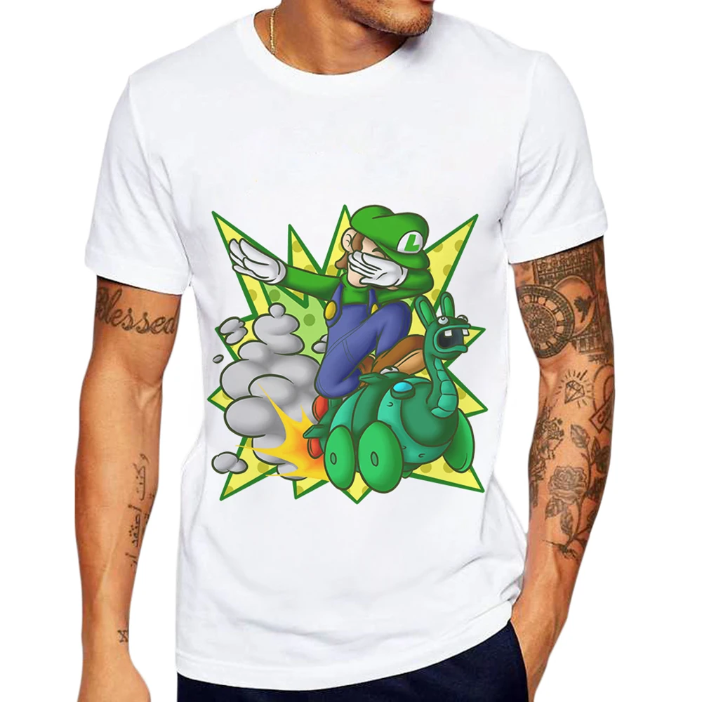 Fashion Nova Dabbing  Men T Shirt Short Sleeve Hipster 100% Cotton Printed Mario Wario Male T Shirts Funny Mens Cool Tee Shirts