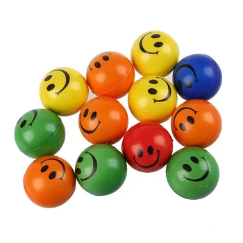 

12 pcs Smiley Face Stress Relief Squeeze Ball - Help Arthritis - Random color