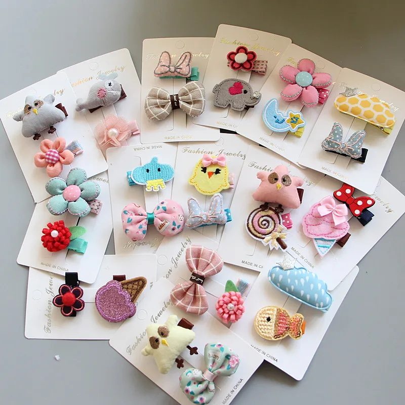 

2PCS/Set Cute Girls Headwear Child Bear Elastic Hair Rope Hairpins Barrettes Crown Bow knot Hair Clip Kids Hair Accessories