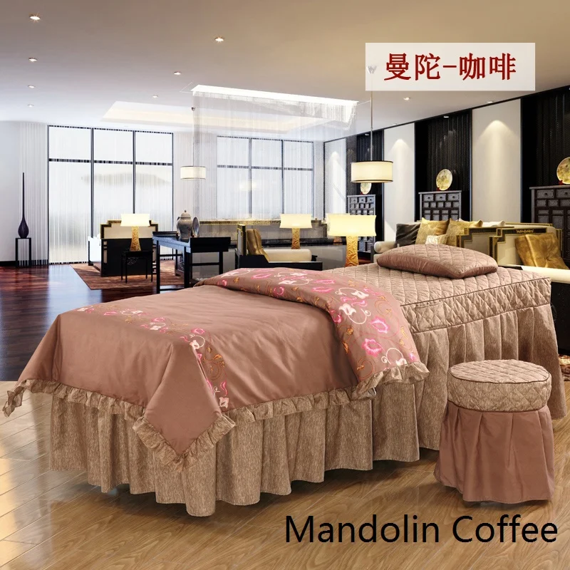 Premium Deluxe Massage Table Skirt Massage Sheet Set, 4pc set, Half