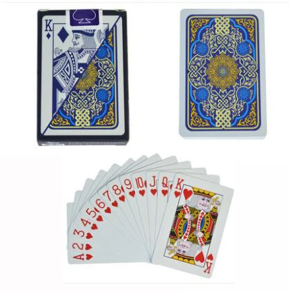 ПВХ шаблон пластиковые водонепроницаемые взрослые игральные карты игры в покер карты; настольные игры 58*88 мм карты - Цвет: 6828 BLUE