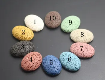 

5 pcs Lava beads,Oval Cabochon Lava Beads,No Drilled Hole Lava Beads