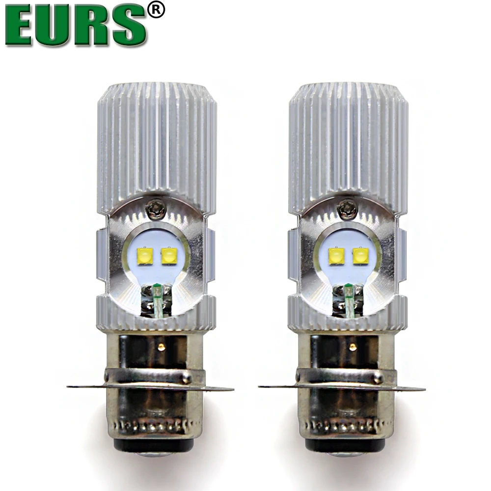 EURS 2PCS 6000K White H6M LED Motor Bike/ATV Headlight Fog Light Bulb