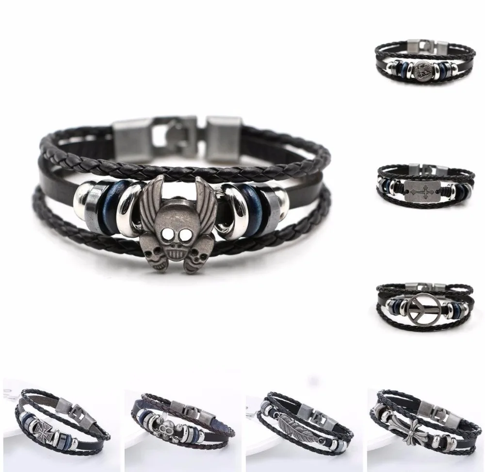 girls-leather-bracelet-wholesale-fashion-jewelry-cheap-women-men-casual-personality-pu-woven-beaded-bracelet-vintage-punk-infinity-bracelet