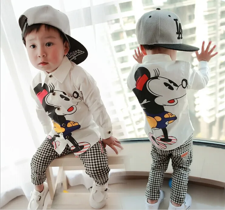 2014 new baby boy Mickey Mouse cartoon children clothes with long