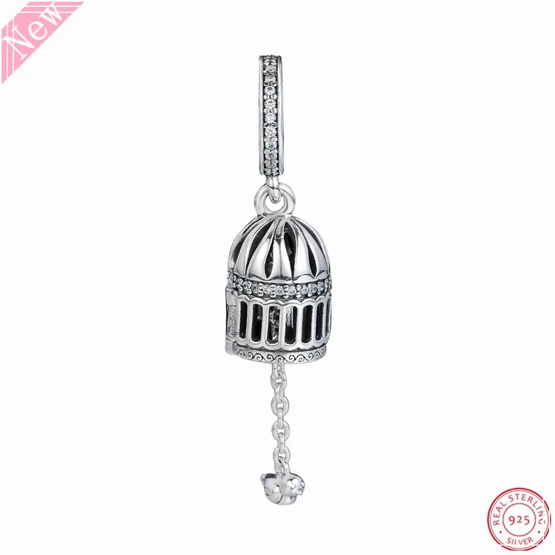 

2018 NEW 925 Sterling Silver Clear CZ Free As A Bird Pendant Charm Beads DIY Fit PANDORA Charms for Women Jewelry Making FL830