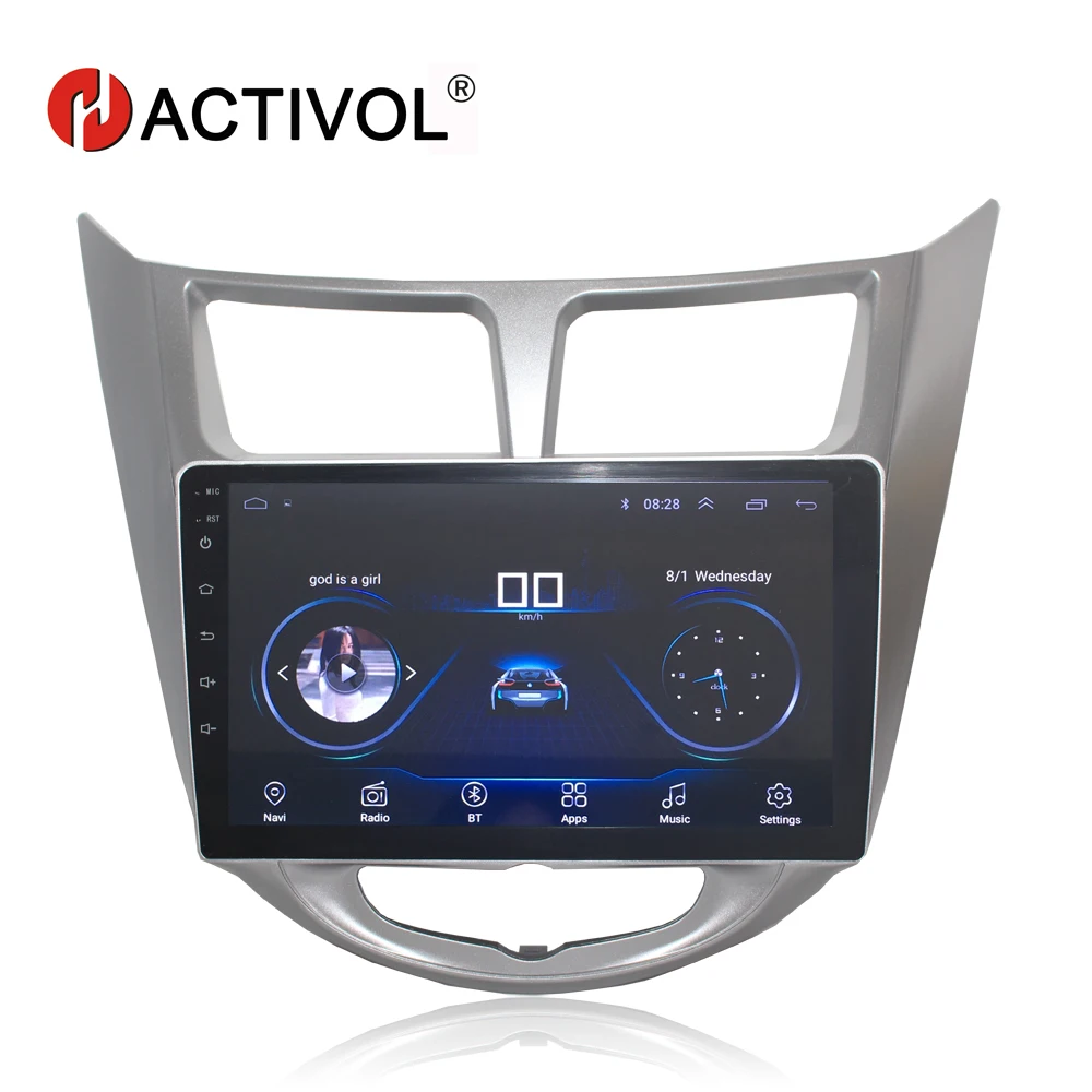 Excellent HACTIVOL 9" 1024*600 Quadcore android 8.1 car radio for Hyundai Accent Solaris verna i25 car DVD player GPS Navi wifi bluetooth 0