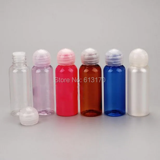 30ml Screw Cap Bottles,1 OZ Empty PET Shampoo bottle Sphere Shape Lid Colorful Small sample