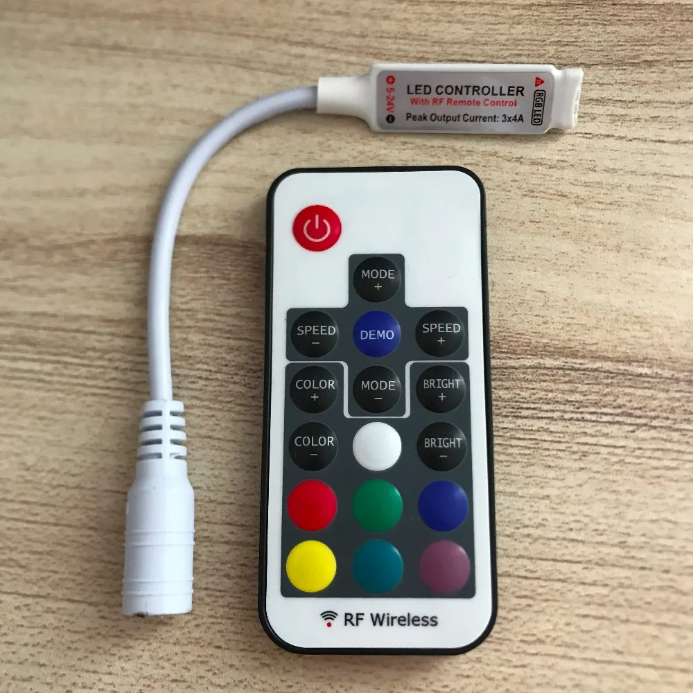 Светодиодный RGB контроллер DC12 24V 17key RF беспроводной пульт дистанционного