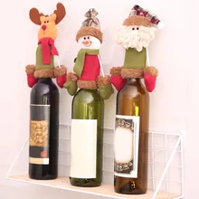 Прекрасный Рождественский крышки бутылки вина подарок на год держатель мешка Настольный Декор рождественские украшения для дома вечерние ужин