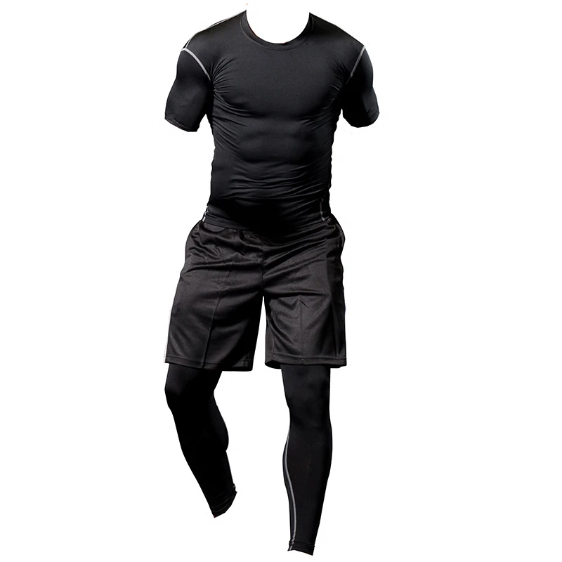 

Outdoor sport Bodybuilding A full set of Man Short sleeve shorts Leggings Fast drying Elastic force Tights Tight trousers Basket