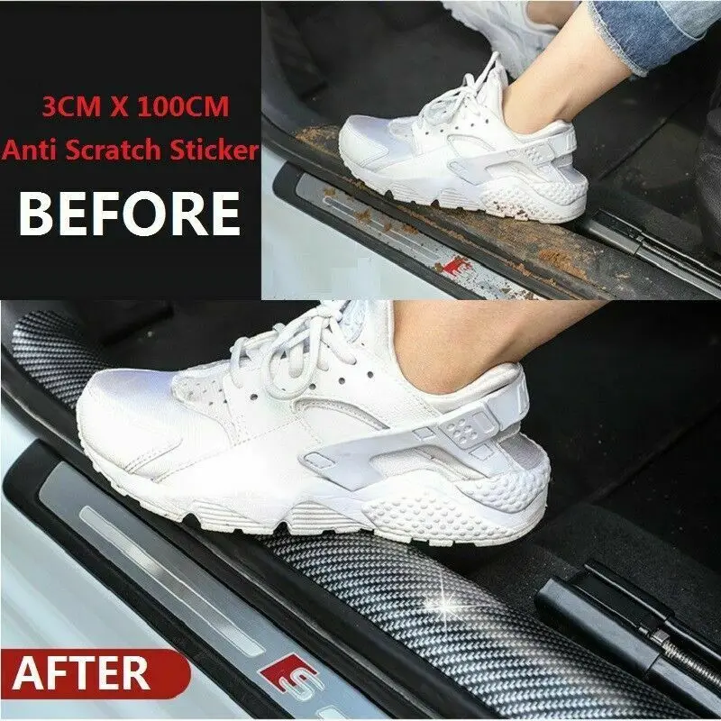 

Car Sticker Door Sill Protector Car Styling Carbon Fiber Door Plate Scuff Protection Auto Accessories Door Step Scratch Cover