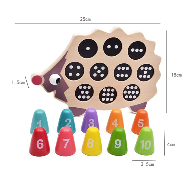 Дом Обучающие деревянные игрушки математические игрушки мультфильм красочные Ежик соответствующие цифры для малышей подарок на день