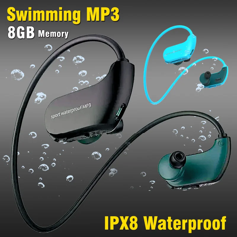 Оригинальный 100% Водонепроницаемый MP3 Player Плавание Наушники IPX8 Спорт Дайвинг