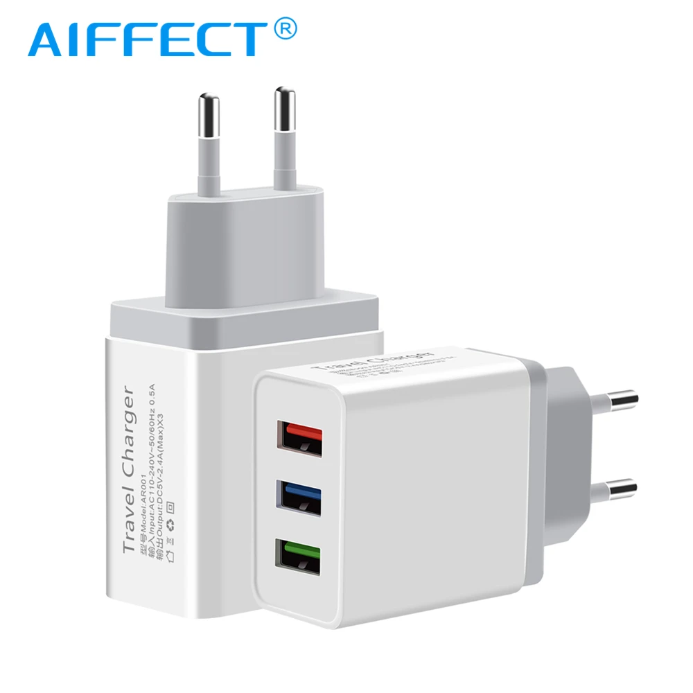 

AIFFECT USB Charger for iPhone X 8 7 iPad Fast Wall Charger for Samsung S9 Xiaomi mi 8 Huawei 1 2 3 Ports Mobile Phone Charger