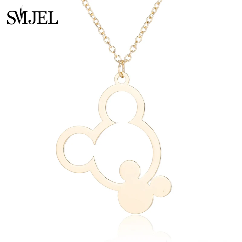 SMJEL Mini Animal Earing Mickey Earrings for Women Bijoux New Kids Earring Small Ear Studs Pendientes Cartoon Jewelry oorbellen - Окраска металла: XL529