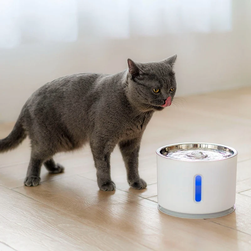 

2.4L LED Light Pet Water Fountain Electric Mute Pet Cat Water Dispenser Automatic Cat Dog Pet Water Bowl Cat Feeding Supplies
