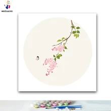 DIY красителей фотографии по номерам с цветами Античная Сирень Цветочный Рисунок Живопись по номерам каркасный дом