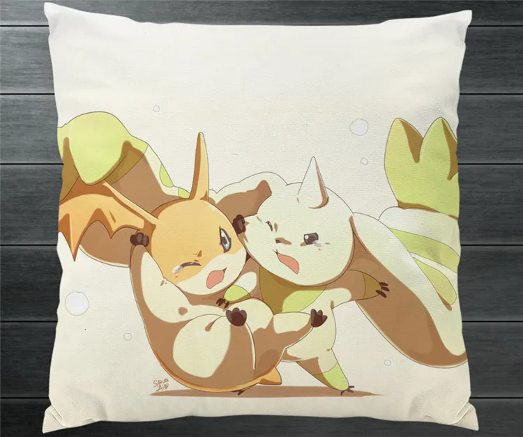 Digimon Digital Monster Terriermon Patamon Двусторонняя 40x40 см наволочка чехол для подушки Чехол