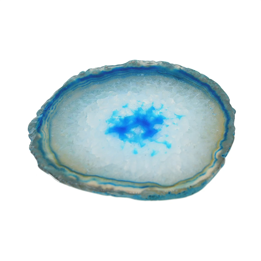 3Pcs Natural Agate Slices Irregular Round /Oval Crystal Quartz Stone Pendant Charms DIY Supply Home Decorations Group 6#
