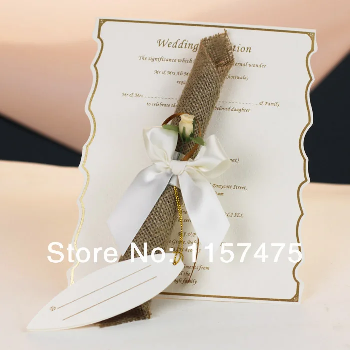 HI2054-свиток ручной работы свадебные приглашения Сделано в Китае