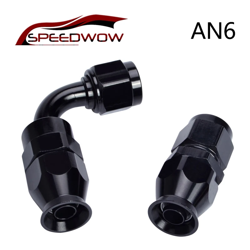 

SPEEDWOW-Swivel AN6 Straight/45/90 Degree PTFE Teflon Reusable Hose End Fitting Adapter