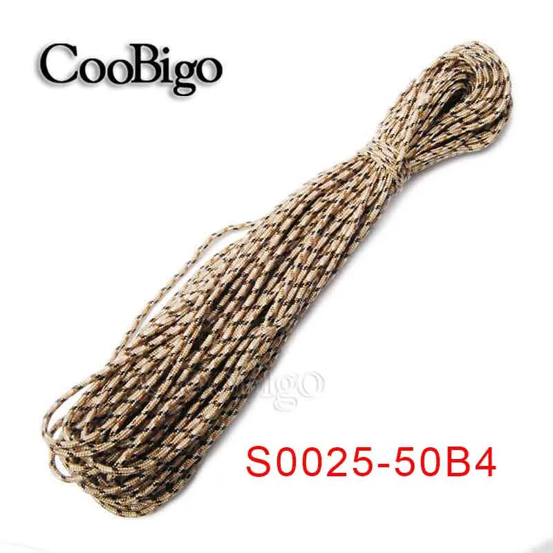 1 шт 50ft Dia.2mm Strand Core Paracord браслет талреп Кемпинг веревка для выживания парашют шнур# S0025-50A/B(Mix-s