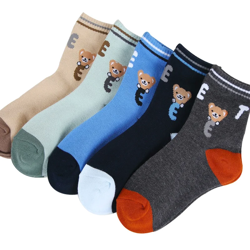 2017 осенне весенние новые хлопковые носки с рисунком медведя для детей 1 12 лет 5
