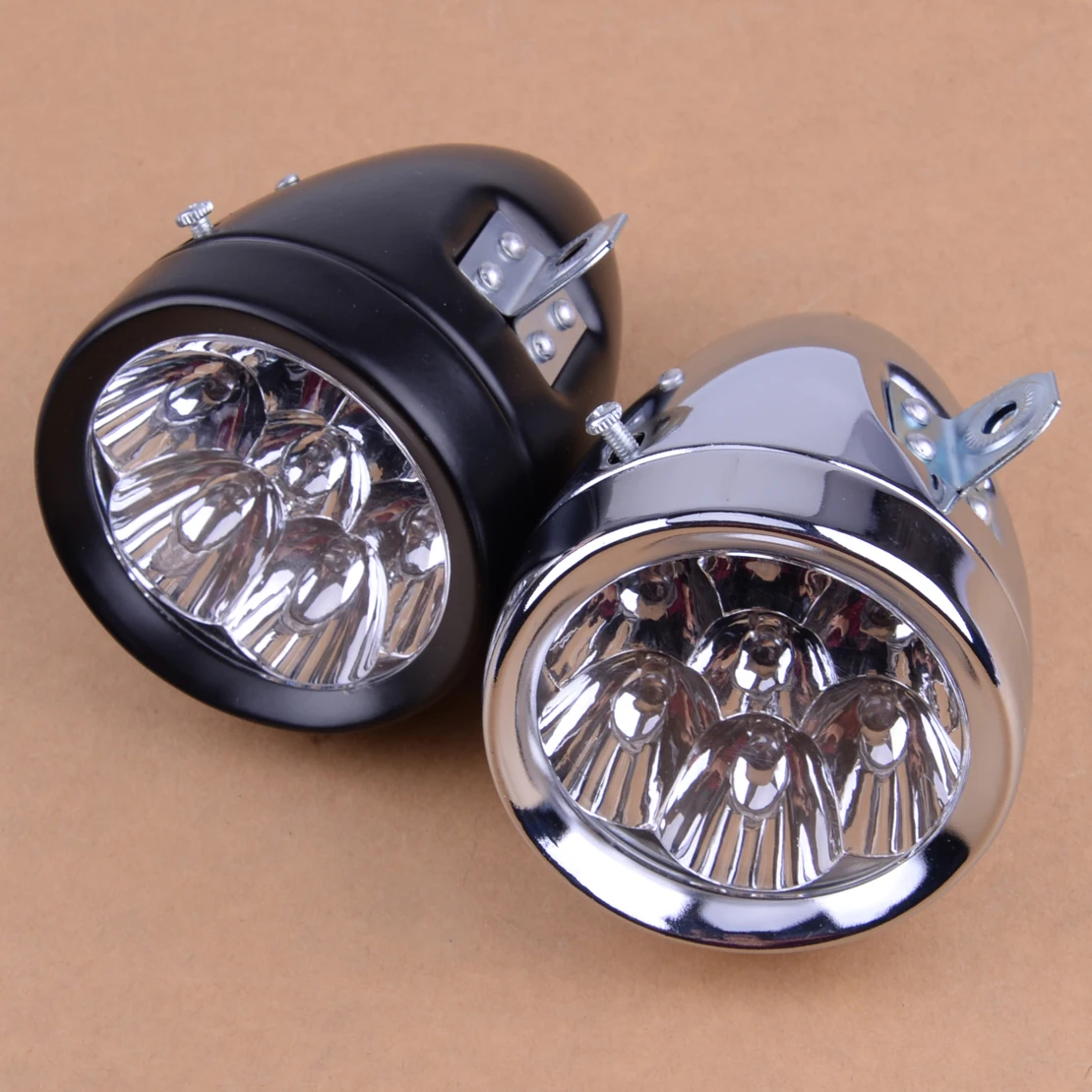 

DWCX 7 LED Vintage Bicycle Front Head Fog Lamp Light Retro Bike Scooter Headlight Waterproof Metal Battery
