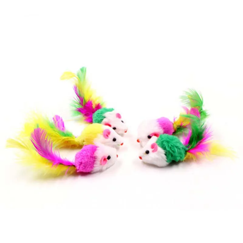 

Multicolor Furry Mouse Cat Kitten Real Fur Gravel Sounds Cute Toy Faux Mice Cat Scratching Toys Gatos Cats Pet Toys Games
