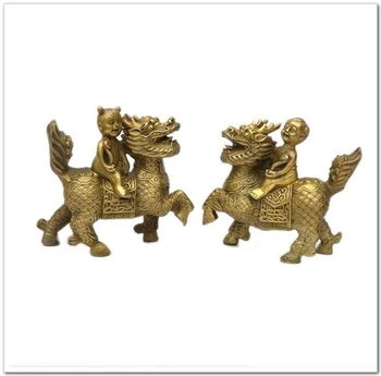 

A copper ornaments kylin kylin Songzi lucky rush to send a blessing Home Furnishing sub officer home furnishings