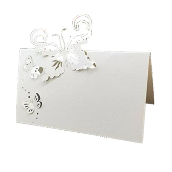 

2 PCS of 50pcs Butterfly Paper Place Card Holder Name Cards Table Number for Wedding Event Party