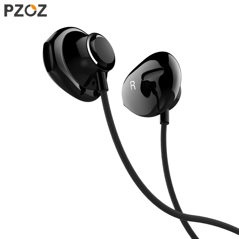 PZOZ бас наушники 3,5 мм гарнитура с проводным управлением с микрофоном в уши спортивные наушники мини для iphone xiaomi samsung huawei MP3