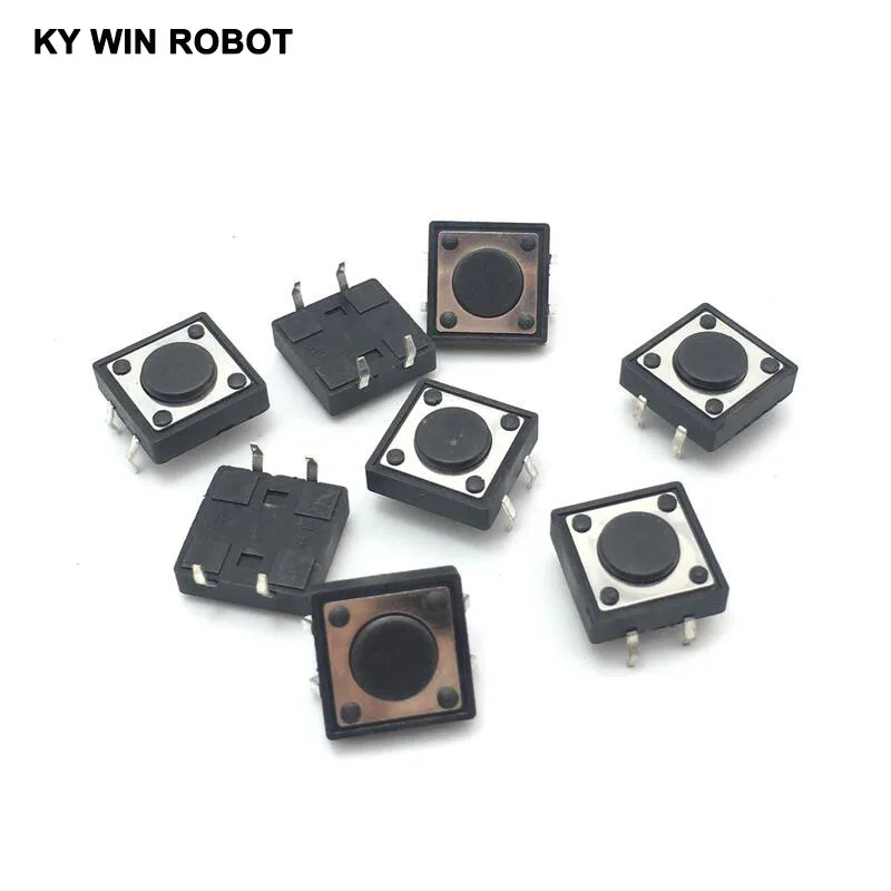 

50pcs/lot Tactile Tact Push Button Switch DIP Momentary 4 pin 12 x 12mm x 4.3mm 12*12*4.3H 10Pcs DIP 4pins Momentary Tactile Pu