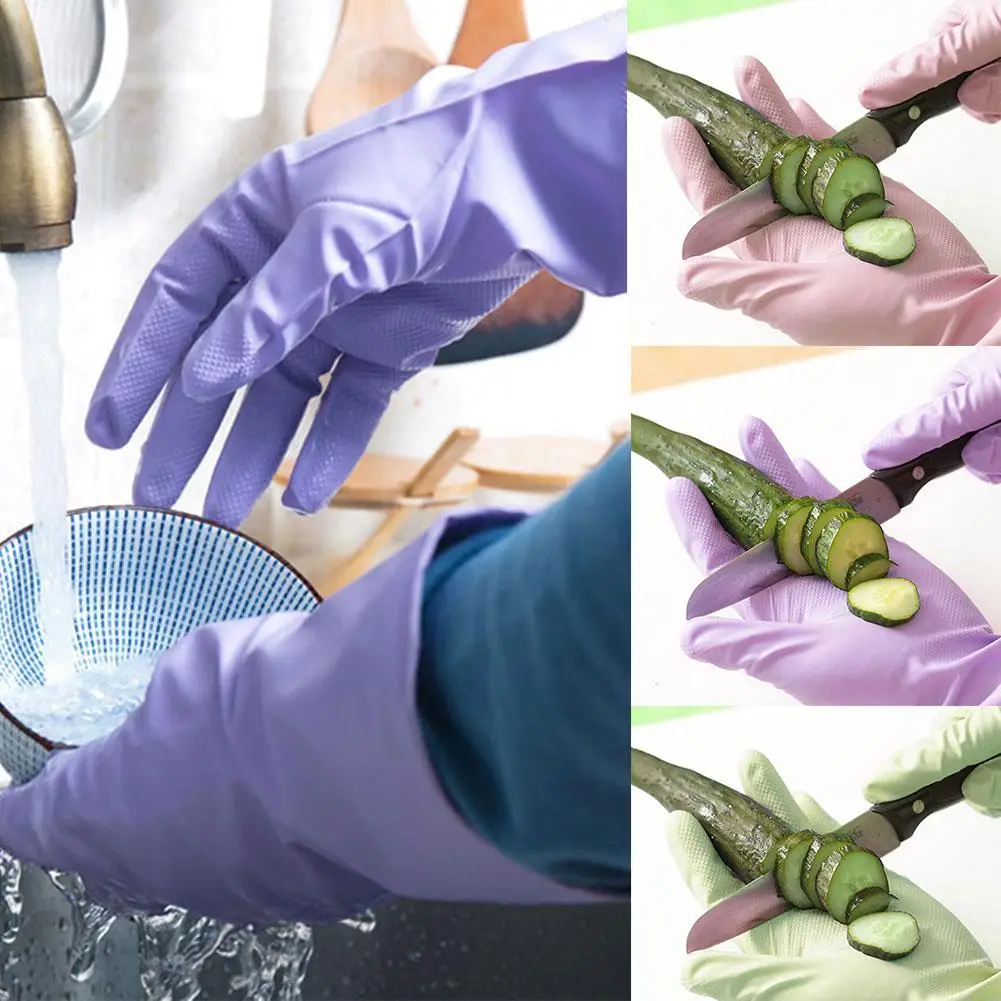 New Waterproof Rubber Latex Gloves for Dish Washing Laundry flexible unbreakable Housework Dining Kitchen Accessories
