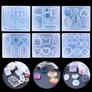 

QIAOQIAODIY Button/Alphabet Jewelry Silicone Mold DIY Decorating Clay Tool Translucent Accessories Epoxy Resin Molds Cake Biscui