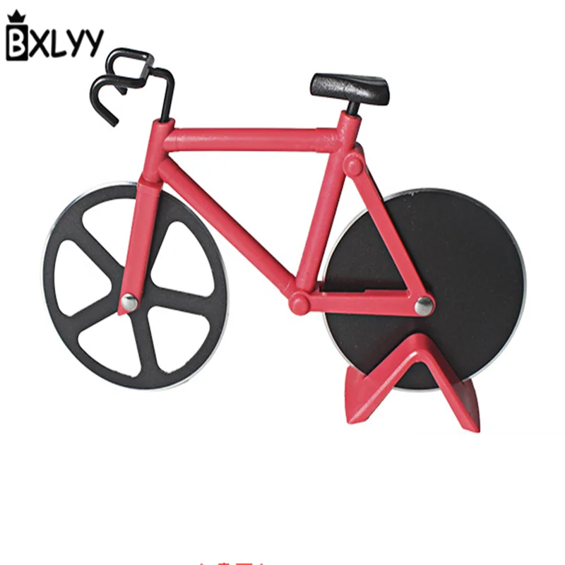 BXLYY Хэллоуин Декор креативный велосипед из нержавеющей стали нож для пиццы кухонные принадлежности Для Выпечки Пиццы резка машина, пицца Tools.7z - Цвет: Красный