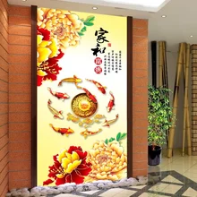 3d обои на заказ настенная Нетканая Наклейка на стену девять рыбок дома и преуспевающий крыльцо, прихожая фотообои стереограф