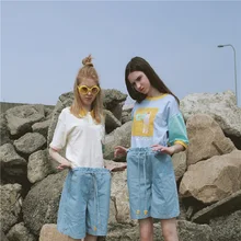 Модные милые женские футболки с круглым вырезом и короткими рукавами и буквенным принтом хлопковые футболки в консервативном стиле, новинка года, летние футболки, футболки